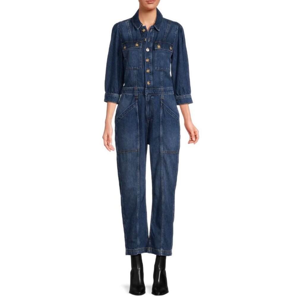 Ba&sh Fanessa Denim Jumpsuit Blue Jeans Size 4